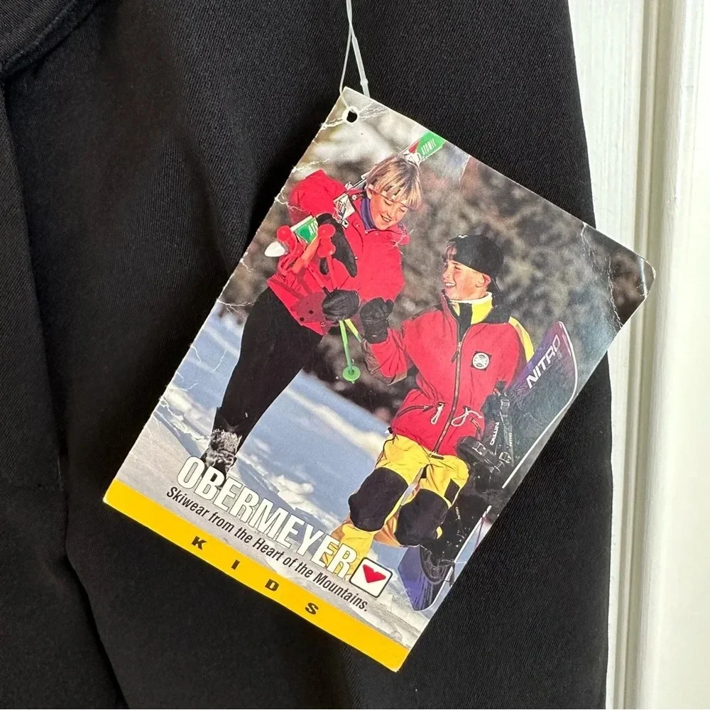 Vintage NWT Obermeyer Kids size 14 Black Wool Blend Stirrup Ski‎ Pants Stretch